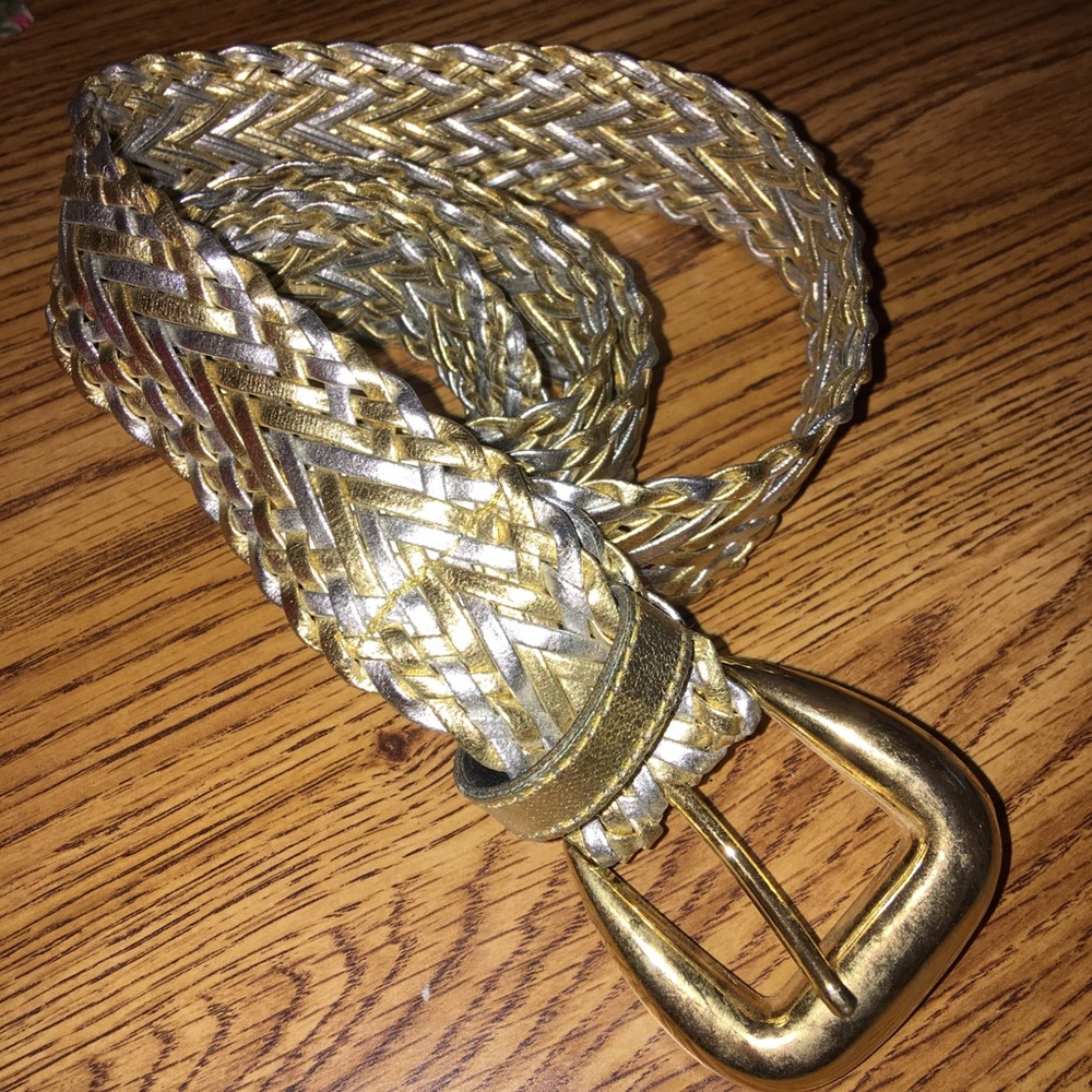 Metallic- Silver & Gold Woven Belt
